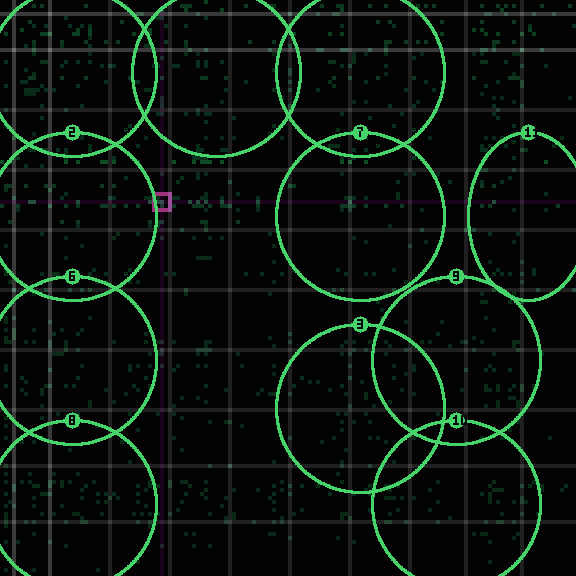 Encircled drift receipt for commit 51974aa30 — green in-lane rings, amber bleed, red drift