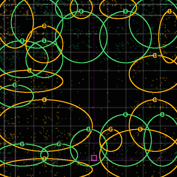 Encircled drift receipt for commit c45a156ce — green in-lane rings, amber bleed, red drift