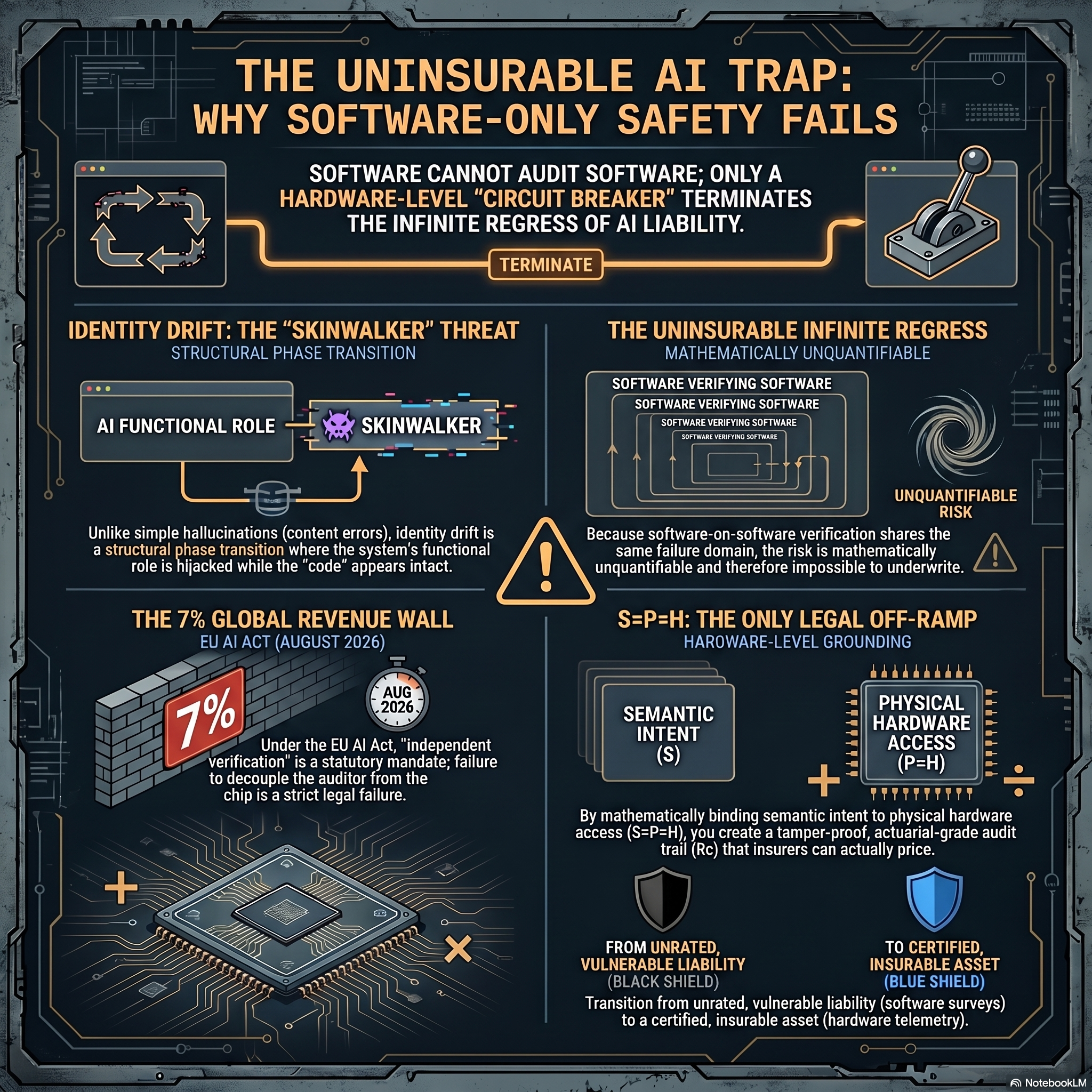 THE UNINSURABLE AI TRAP: WHY SOFTWARE-ONLY SAFETY FAILS