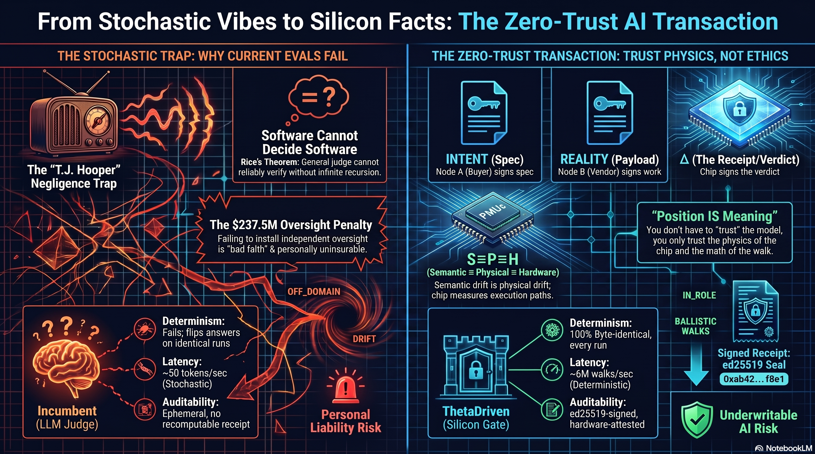 FROM STOCHASTIC VIBES TO SILICON FACTS: THE ZERO-TRUST AI TRANSACTION